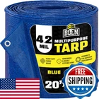 Boen 4.2 Mil 20' X Blue Poly Tarp Waterproof Multi-purpose Cover For Outdo New. Price: $74.70.