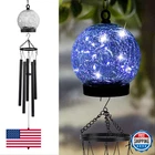 Garden Solar Wind Chimes Outdoor - Blue Led Glass Ball, 42" Hanging Decor New. Price: $49.98.