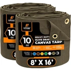Canvas 10OZ Heavy Duty Water Resistant 8 16 2 Pack Olive Drab Xpose Tarps New. Price: $209.99.