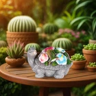 Gognome Solar Turtle Figurine Lights With Hummingbird Flower Small, Gray New. Price: $18.98.