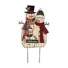 Glitzhome Metal Christmas Snowman Family Yard Stake 29.92" Used. Price: $30.00.
