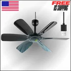 17.7" Portable Ceiling Fan, Usb Plug In, 5V Dc Powered, 6 Blades, Canopy, Gazebo New. Price: $32.94.