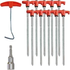 10-PACK 8" Heavy Duty Screw Tent Stakes, Drill-in Non-rust Ground Anchor Pegs New. Price: $19.59.