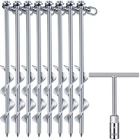 8 Pcs Ground Anchors Screw In, 12 Inch Heavy Duty Tent Stakes With Trampoline New. Price: $54.64.