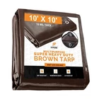 10' X Super Heavy Duty 16 Mil Brown Poly Tarp Cover - Thick Waterproof, U... New. Price: $56.69.