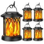 Kooper 4 Pack Solar Lantern Outdoor Lights, Upgraded Flickering Flame Black New. Price: $57.45.