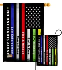 First Responders Garden Flag Americana No Fights Alone Military Yard Banner New. Price: $18.95.