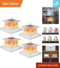 4 Pack Solar Post Cap Lights - Flickering Flame Design For Cozy Outdoor Decor New. Price: $66.49.