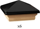6 Deckorators 4" X Victoria Black High Point Post Cap, Cedar 73520 New. Price: $99.99.