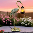 Solar Garden Statue Crane Figurine, Outdoor Hanging Lanterns, 17.7 Inch Bl New. Price: $64.99.
