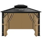 Gazebo Curtains Waterproof Khaki 4 Panels Zipper Sidewalls Slashome New. Price: $179.99.