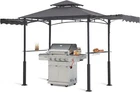 Abccanopy Grill Gazebo With 2 Side Awnings - 14X5 Outdoor Bbq Shelter New. Price: $207.94.