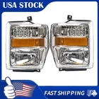 Headlight Assembly 08-10 Ford F250 & F350 Super Duty Halogen Chrome Amber New. Price: $98.99.