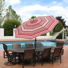 9 Ft Aluminum Patio Umbrella With Tilt And Crank - Awning Stripe By Sunnydaze New. Price: $99.95.