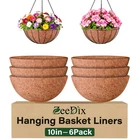 Zeedix 6 Pack Coconut Liners For Planters, Round 10INCH, As Pictured New. Price: $23.42.