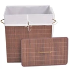 Laundry Basket With Lid Handles Dirty Clothes Brown Bamboo Vidaxl New. Price: $34.99.