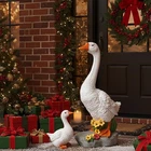 Newinhome Porch Goose Garden Statue 2PK, Mom/baby, 20" Resin Outdoor Decor. Price: $127.34.