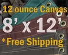8 Ft. X 12 Oz. Cotton Canvas Breathable Water Resistant Tarps New. Price: $100.00.