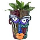 Midogaigai Abstract Face Planter Pots For Plants,hand-painted Colorful Flower New. Price: $48.76.