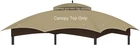 Replacement Gazebo Canopy Top Cover For 10 X 12, Double Tiered Khaki New. Price: $103.00.