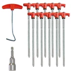 10-PACK 8" Heavy Duty Screw Tent Stakes, Drill-in Non-rust Ground Anchor P... New. Price: $21.60.