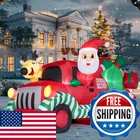 Joiedomi 7FT Long Christmas Inflatable Santa Driving Car With Reindeer, Blow Up New. Price: $59.38.