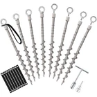 8 Pcs Screw Tent Stakes For Women Ground Anchors Sand, Trampolines New. Price: $53.86.