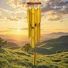 Nowpis Bamboo Wind Chimes 38" 6 Pipes, 38''-YELLOW Wooden Top, New. Price: $40.29.