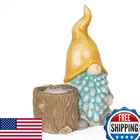 Alpine Corporation 16" Outdoor Yellow Hat Gnome Statue Planter W/drainage Hole New. Price: $72.46.