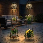 Visflair Pack Solar Floor Lamps Outdoor 2-TIER Stand Metal Tall Planter New. Price: $137.93.
