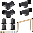 Pergola Kit, Slanted Roof Bracket, 3-WAY Brackets With Post Base Lo New. Price: $212.12.