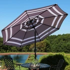 9 Ft Aluminum Patio Umbrella With Tilt And Crank - Navy Stripe By Sunnydaze New. Price: $99.95.