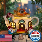 Twinbling Solar Fairy Garden House Lights - Mushroom Teapot Gnome Statue New. Price: $53.93.