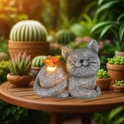 Gognome Solar Cat Garden Statue With Butterfly Light 5-INCH, Gray New. Price: $19.58.