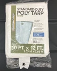 Poly White Tarp 10' 12' Uv Standard Duty Yardworks 3.5 Mil 8X8 Weave Grommet New. Price: $16.23.