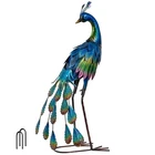 Outdoor Garden Peacock Statue Blue Metal Yard Art Sculpture 22.4 Decor Teresas New. Price: $74.99.