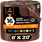 6' X 20' Super Heavy Duty 16 Mil Brown Poly Tarp - Thick Waterproof Case 5 New. Price: $279.95.