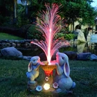 Rctticuu Solar Rabbit Garden Statues Outdoor Medium, Grey And Brown New. Price: $45.82.