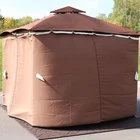 4-PIECE Polyester Gazebo Sidewall Curtain Set Brown By Sunnydaze New. Price: $54.67.