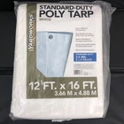 Poly White Tarp 12' 16' Uv Standard Duty Yardworks 3.5 Mil 8X8 Weave Grommet New. Price: $17.71.