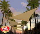 Amgo Custom Sand Beige Triangle Sun Shade Sail 22'X22'X22' UPF50+ New. Price: $200.57.