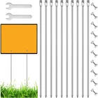 10 Pcs 12 Inch Yard Sign Metal Stakes 0.3 Thick Galvanized Screw Wrench New. Price: $39.64.