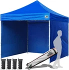 10'X10' Blue Pop-up Canopy Tent With Side Walls, Roller & Sandbags New. Price: $409.99.