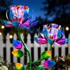 Solar Wind Spinner Outdoor Metal Garden Decor 2-IN-1 Kinetic Double Lotus Flow New. Price: $67.80.
