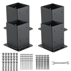 Base 4X4 Pcs 13GA Steel Black Powder Coated Deck Brackets POST489 Axwhys New. Price: $59.99.