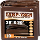 Brown 20X30 Feet, 10 Mil Thick Waterproof Poly Tarps Cover Uv Resistant, Ri New. Price: $195.52.