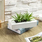 10 In Artificial Green Grass Plants White Wood Centerpiece Decorative Planter New. Price: $29.99.