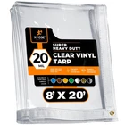 Clear Vinyl Tarp 8 X 20 Mil Heavy Duty Waterproof Grommets Super Transparent New. Price: $259.99.