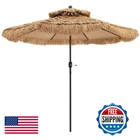 Tangkula 9 Ft Thatched Patio Umbrella 2 Tier Hawaiian Style Pe Grass Beach New. Price: $121.11.
