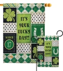 St Patricks Lucky Day - Garden Houe Yard Flag Banner New. Price: $69.95.